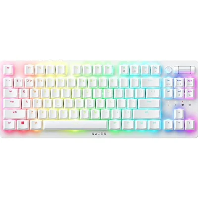 Imagen de Razer DeathStalker V2 Pro Tenkeyless (Interruptor Rojo) Teclado Óptico Inalámbrico para Juegos de Bajo Perfil (Interruptores Ópticos Lineales, HyperSpeed Wireless, Bluetooth 5.0) Diseño US, Blanco