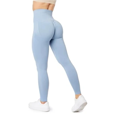Imagen de Bellivalini Leggins de Mujer Push up Seamless Fitness Gym Cintura Alta BLV50 255 (Gris Claro, L)