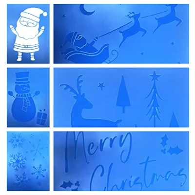 Imagen de Tallon International 6 Plantillas de spray nieve para Navidad reutilizables plástico (22045)