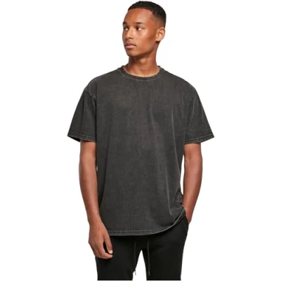 Imagen de Build Your Brand BY189 Acid Washed Heavy Oversize tee T Shirt, Black, S Men&#039;s