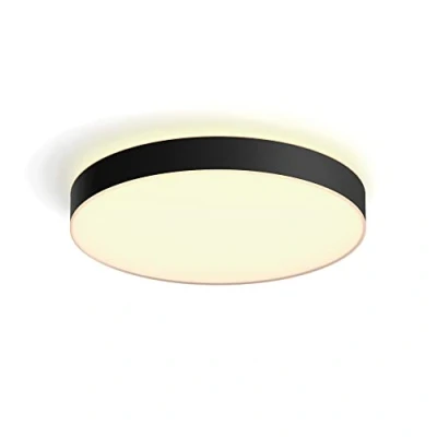 Imagen de Philips Hue Lámpara Inteligente, Enrave XL, de Techo LED Luz Blanca Cálida a Fría, Compatible con Alexa y Google Home, Color Negro