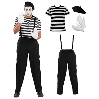 Imagen de Fun Shack Disfraz Mimo Hombre, Adulto, Circo Forzudo Carnaval Hombre Talla XL