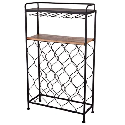 Imagen de RM Design Botellero de metal Soporte para botellas vino, botella agua 18 Negro