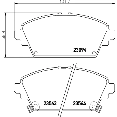 Imagen de HELLA 8DB 355 017 171 Juego de pastillas freno con avisador acústico desgaste HONDA: Accord 7 Limousine, 6