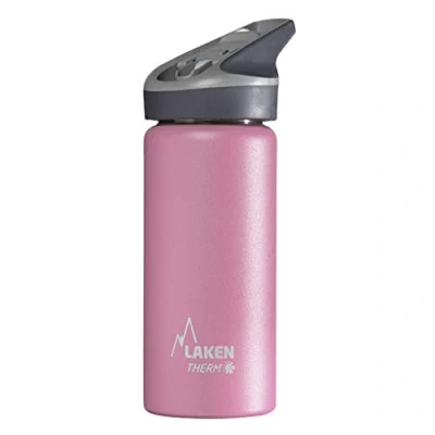 Imagen de Botella de Agua Térmica al Vacío Acero Inoxidable Doble Pared Laken (0,50L Rosa) Tecnología 24 Horas Frío Ideal para Trabajo o Deporte Cierre Hermético y Uso Vertical