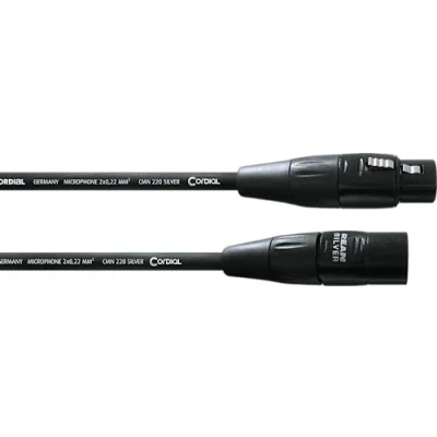 Imagen de CORDIAL Cable micro XLR 1,5m Microfono Essentials simétrico Rean plata