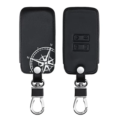 Imagen de kwmobile Funda Compatible con Renault Llave de Coche Smart Key 4 Botones (Solo Keyless Go) Cubierta Cuero sintético Case para mando y Control Auto Aguja magnética