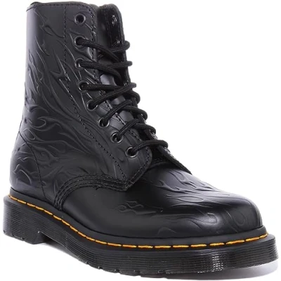 Imagen de Dr. Martens 1460 Flames Emboss, Boots Hombre, Black Polish Smoth, 38 EU