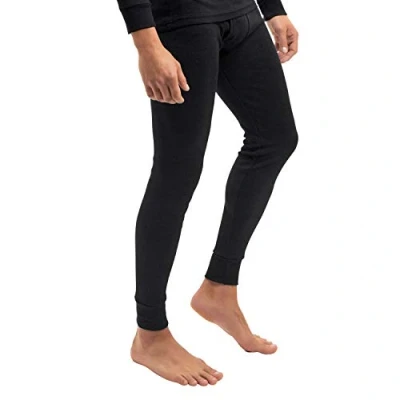 Imagen de MT Calzoncillos térmicos y de esquí para hombre, térmicos, largos, cálidos, con interior suave, Negro , L