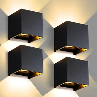 Imagen de CANMEIJIA Aplique Pared Exterior, 12W Impermeable IP65 Lampara de Interior Exterior Luz Cálida 3000K 1000 lm Ángulo ajustable Lámpara Blanco para Porche Salón Dormitorio