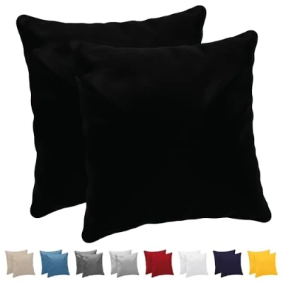 Imagen de Dreamzie Funda Almohada 50x50 (Juego de 2) Negro para Las Almohadas 50 x cm 100% Algodon Jersey Cojin Cama Protector