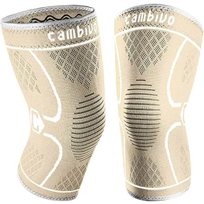 Imagen de CAMBIVO Rodilleras Menisco y Ligamento 2 Pack, Gym Compresion, Rodillera Voleibol para Rotuliana, Desgarro de Menisco, Aliviar el Dolor en Articulaciones, Baloncesto, Running, Deporte