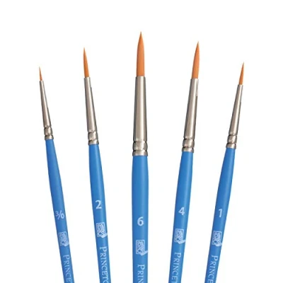 Imagen de PRINCETON ARTIST BRUSH CO. SelectArtiste, Pinceles para multi técnica de bellas artes, Sintético, Redondo, Mango Corto, Bolsa plásico, 5 unidades