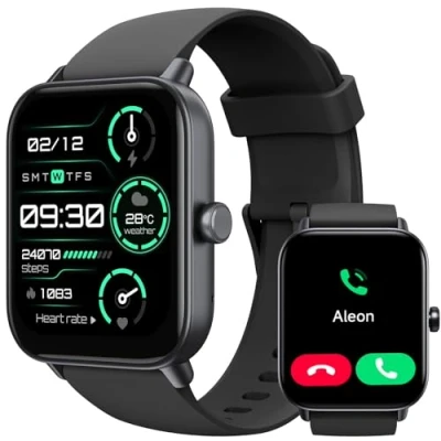 Imagen de TOOBUR Reloj Inteligente Mujer con Alexa, 1.8&quot; smartwatch Deportivo 100 Deportes, Recibir y Contestar Llamadas, Podómetro pulsómetro, IP68 Impermeable Nadar, Compatible Android iOS