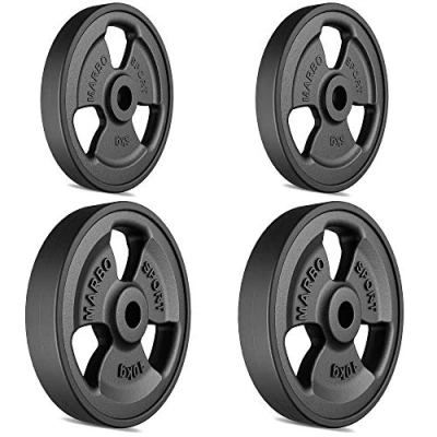 Imagen de Marbo Sport Juego de Pesas Hierro Fundido Tri Grip Goma 2 x 10 kg + 5