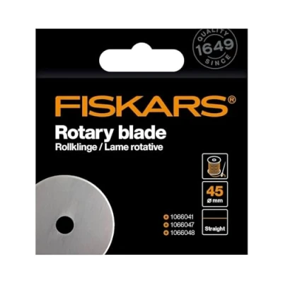 Imagen de Original Fiskars Cuchilla de recambio, cúter para cortes rectos, Incl. sujeción cuchilla, Ø 45 mm, Acero, 1066042