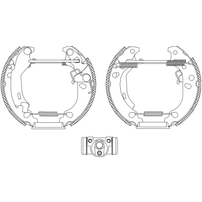 Imagen de TEXTAR Shoe Kit Pro 84061000 frenos, disco de tambor con cilindro freno rueda, accionador FIAT: Panda II Hatchback