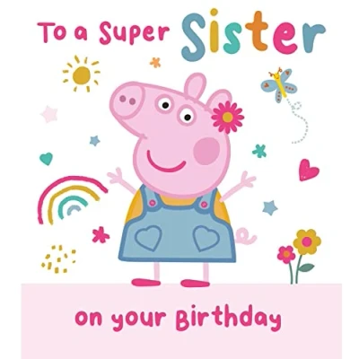 Imagen de Danilo Promotions LTD tarjeta de cumpleaños para hermana, Peppa Pig ella,