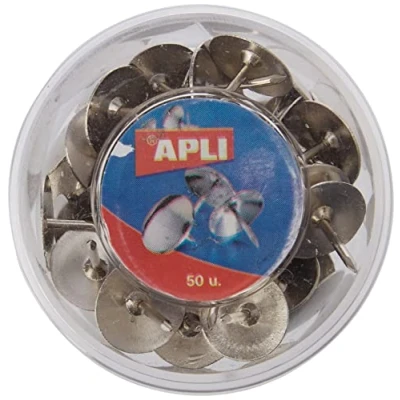 Imagen de APLI 11725 Chinchetas niqueladas, 50 unidades