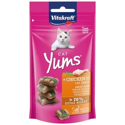 Imagen de Vitakraft Cat Yums Mordidas suaves de pollo y pasto para gatos, 1 unidad 40 gr