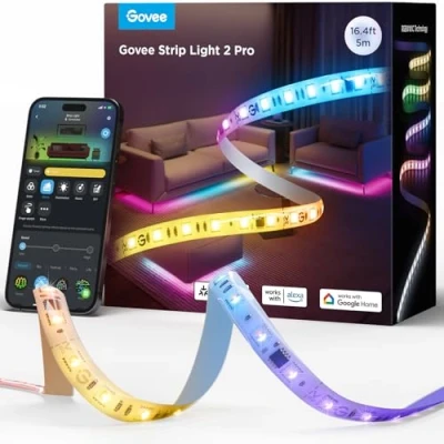 Imagen de Govee RGBIC Tira LED 2 Pro con Matter, 5m Luces Inteligente Sincronización de Música, Control Aplicaciones, Cambio Color, Funciona Alexa y Asistente Google