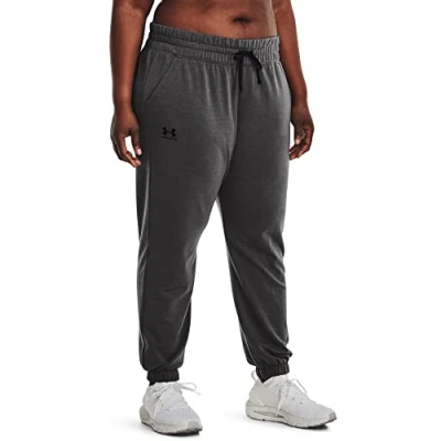 Imagen de Under Armour Joggers Rival Terry Pantalones, Mujer, Gris Azabache (010)/Negro, M