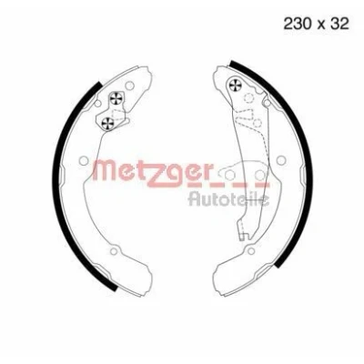 Imagen de METZGER MG 705 Zapatas de Freno Eje trasero 230 32 con palanca SKODA: Octavia I Hatchback, SEAT: Inca, VOLKSWAGEN: Caddy 2