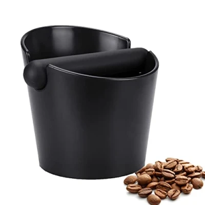 Imagen de Café Knock Box, Coffee Box Posos Cafe Cajon para de Caja Barista Absorbente Golpes con Barra Golpe Extraíble y Base Antideslizante