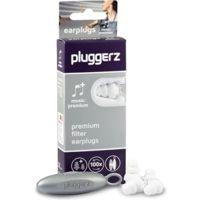 Imagen de Pluggerz Music Premium Earplugs Tapones profesionales con filtro especial de supresión ruido para disfrutar perfectamente la música Hecho silicona blanda, &gt;100 veces reutilizable