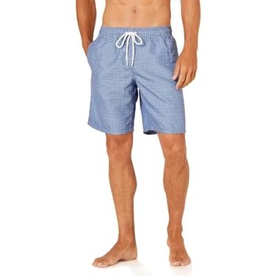Imagen de Amazon Essentials Traje de Baño 23 Cm Secado Rápido Hombre, Azul Estampado Geométrico, XXL