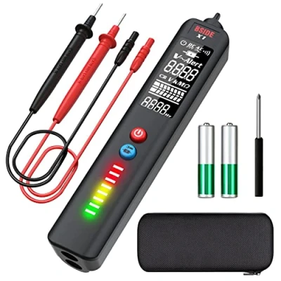 Imagen de BSIDE EBTN Detector de voltaje LCD, pantalla 3 líneas, bolígrafo probador CA sin contacto, sensibilidad ajustable, rango dual 6V 1000V/90V 1000V, sensor electricidad, comprobador
