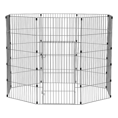 Imagen de Iris Ohyama, Corral, Recinto exterior, Perrera, Jaula para perros, gatos, conejos, 1,7 m², 8 Paneles /An60 x Al121 cm, WPC 48, Negro
