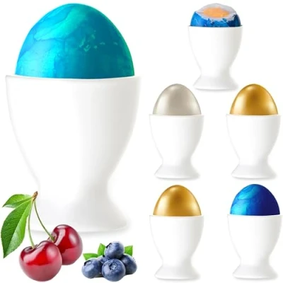Imagen de PLATINUX Juego de 6 hueveras cristal blanco, soporte para huevos, desayuno, brunch Egg Cup 35 ml