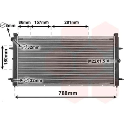 Imagen de VAN WEZEL 58002114 Radiador, refrigeración del motor Aluminio 720 355 32 Aletas unidas mecánicamente VOLKSWAGEN: Transporter 4 norauto,