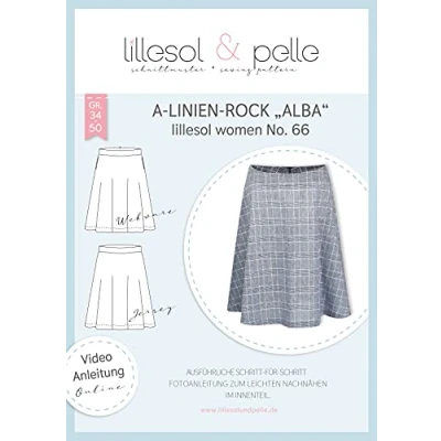 Imagen de lillesol &amp; pelle Lilesol 66 Alba Patrón de costura para confeccionar falda línea a (tallas 34 50, instrucciones y vídeo)