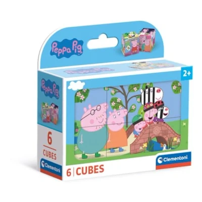 Imagen de Clementoni Peppa Pig Paquete De 6 Cubos para Armar Imágenes Distintas, Puzzle Infantil 2 4 Años Piezas, 40659, Multicolor