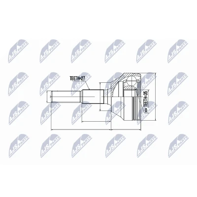 Imagen de NTY NPZ CH 011 Junta Homocinética lado de rueda JEEP: Cherokee III