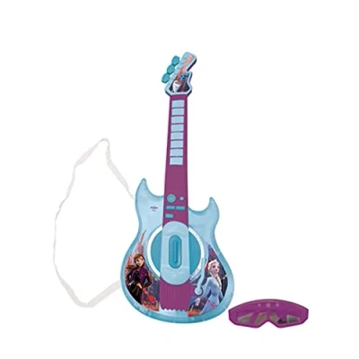 Imagen de Lexibook, Frozen, Guitarra electrónica Luminosa con micrófono, Gafas melodías, 2 Modos de Juego, Entrada para MP3, Azul/Violeta, K260FZ