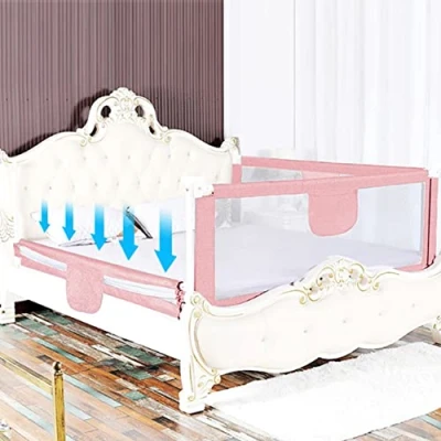 Imagen de Barrera Seguridad Cama niños Portatil,Barrera de 180 cm, protección contra caídas,Accesorio Dormitorio para a Partir 0 10 años 1,8 m Rosa