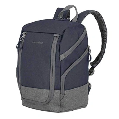 Imagen de travelite Basics Melange Backpack, 14 Litros, Azul (Bleu Marine/Gris)