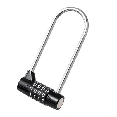Imagen de Qrity 4 Dígitos Candado con Combinación, para Armario de Gimnasio, Casillero Haz Alargado Seguridad Interior y Exterior, Negro