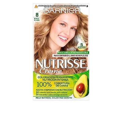 Imagen de Garnier Coloración Permanente, 8 Rubio Claro, 1 Unidad (Paquete de 1)