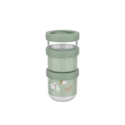 Imagen de Mepal Fiambrera apilable de 3 piezas Mio Little Dutch Apila según sea necesario Apto para microondas y congelador A prueba fugas lavavajillas 100 + 175 275 ml Farm