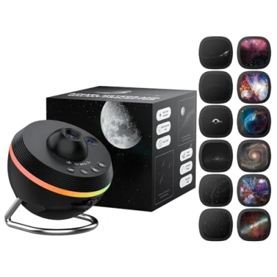 Imagen de Ainael Proyector Galaxia, Estrellas Planetario Lámpara Nocturna Techo con Tira de Luz Meteorito, Meteor y Galaxy Projector &amp; Filme Set para Niños Dormitorio Navidad Regalo