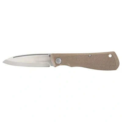 Imagen de Gerber Navaja de bolsillo con clip para cinturón, Mansfield, diseño Swayback rectificado Scandi y cachas mango Micarta, longitud la hoja: 8 cm, Marrón, 30 001908