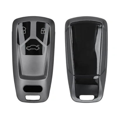 Imagen de kwmobile Carcasa para Mando Compatible con Audi Llave de Coche Smartkey 3 Botones (Solo Keyless Go) Funda Llaves TPU Negro Mate/Negro