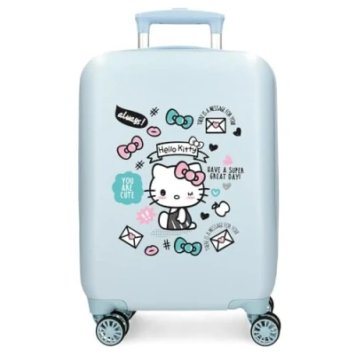 Imagen de Hello Kitty You Are Cute Maleta de Cabina Azul 33x50x20 cms Rígida ABS Cierre combinación Lateral 28,4L 2 kgs 4 Ruedas Dobles Equipaje Mano
