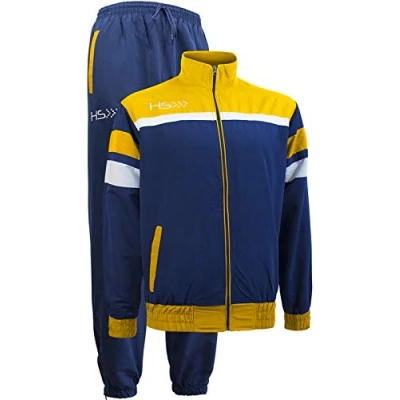 Imagen de HS Free Time S13 Fairplay Chándal unisex para adulto, azul marino, blanco/amarillo, talla S