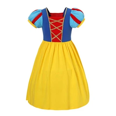 Imagen de Lito Angels Disfraz Vestido de Princesa Blancanieves para Niñas, Talla 3 4 años, Amarillo
