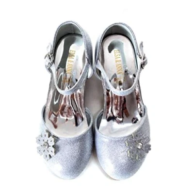 Imagen de ELSA &amp; ANNA Zapatos de Princesa niña 3 cm tacón fantasía con Brillos y Cristales para Fiestas, cumpleaños Cosplay Tacones (SHOES2)